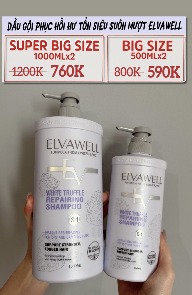 [C1-Tím] Dầu Xả Phục Hồi Hư Tổn Siêu Suôn Mượt Elvawell