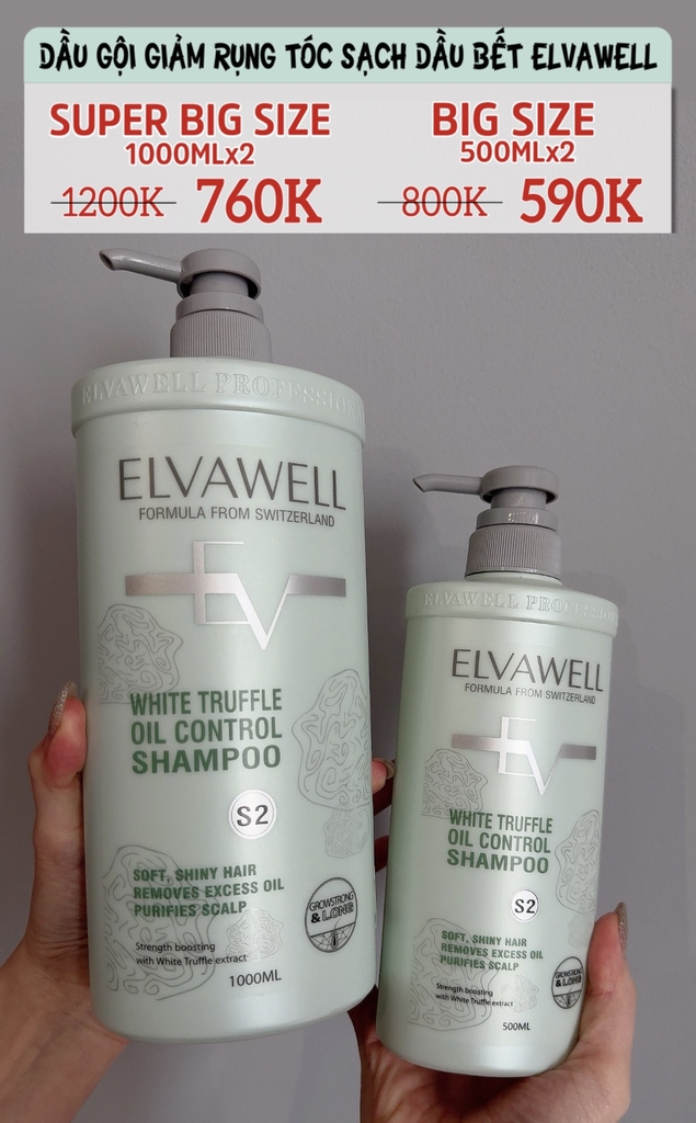 [C2-Xanh] Dầu Xả Giảm Rụng Tóc Sạch Dầu Bết Elvawell