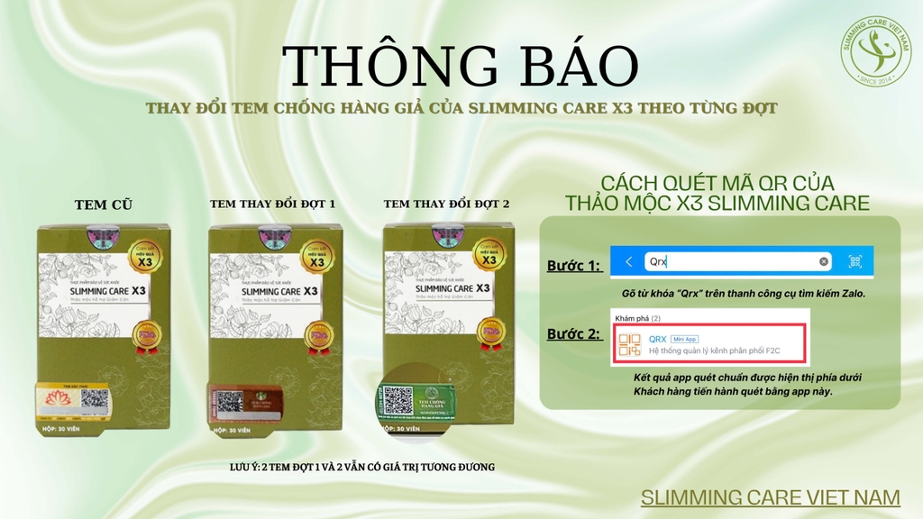 Viên Uống Giảm Cân Thảo Mộc X3 Slimming Số 1+ Tặng Detox Rau Xanh