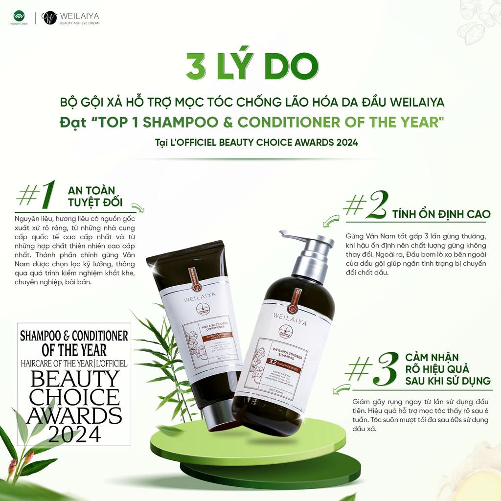 [Hộp Thiên nga] Sét Quà Gội Xả Gừng Luxury Nâu Chống Lão Hóa X2 Mọc Tóc