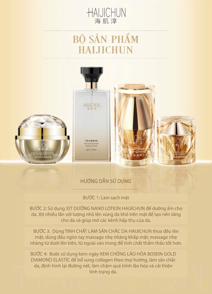 [Minisize] Bộ Dưỡng Trắng Da Căng Bóng Haijichun 9 Món