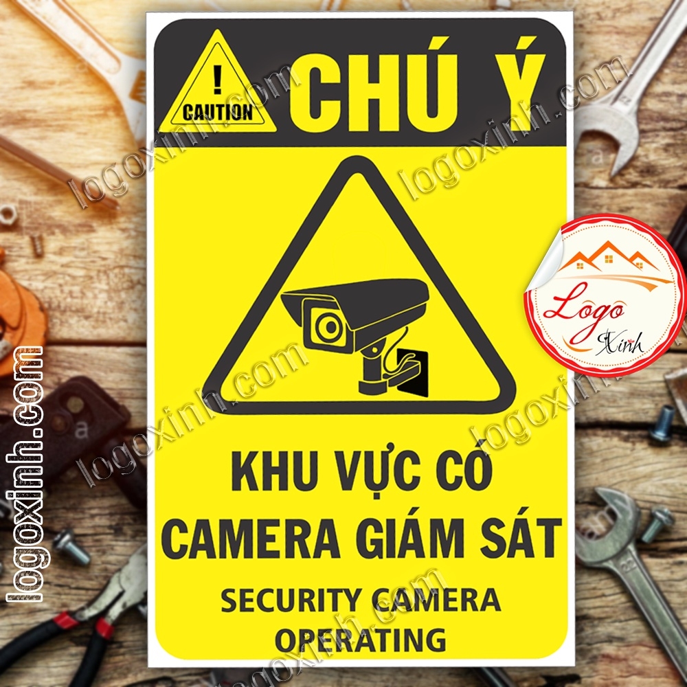 LOGO TEM STICKER CẢNH BÁO KHU VỰC CÓ CAMERA GIÁM SÁT, SECURITY CAMERA ...