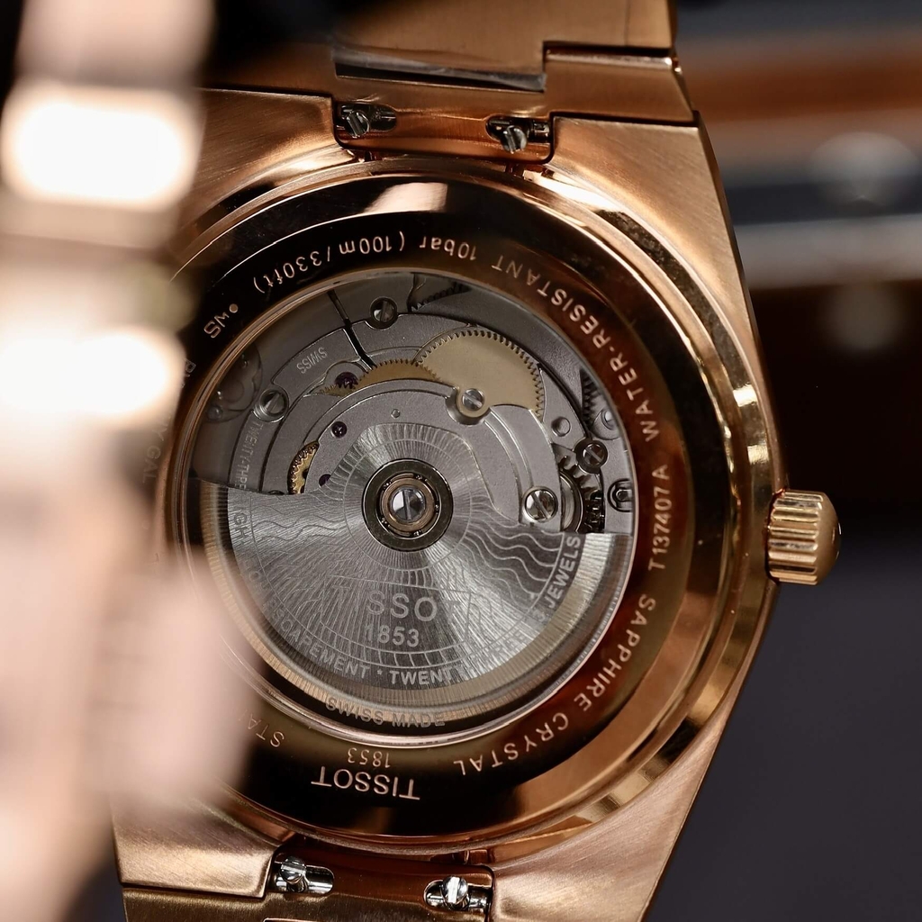 Đồng Hồ Nam Tissot Automatic PRX Powermatic 80 Size 40mm T137.407.33.041.00 (T1374073304100) Màu Vàng Hồng Mặt Xanh Navy