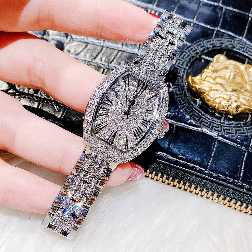 Đồng Hồ Nữ Đính Đá Chính Hãng Franklin FL6144 Silver Size 30mm Quartz Tặng Kèm Vòng Tay