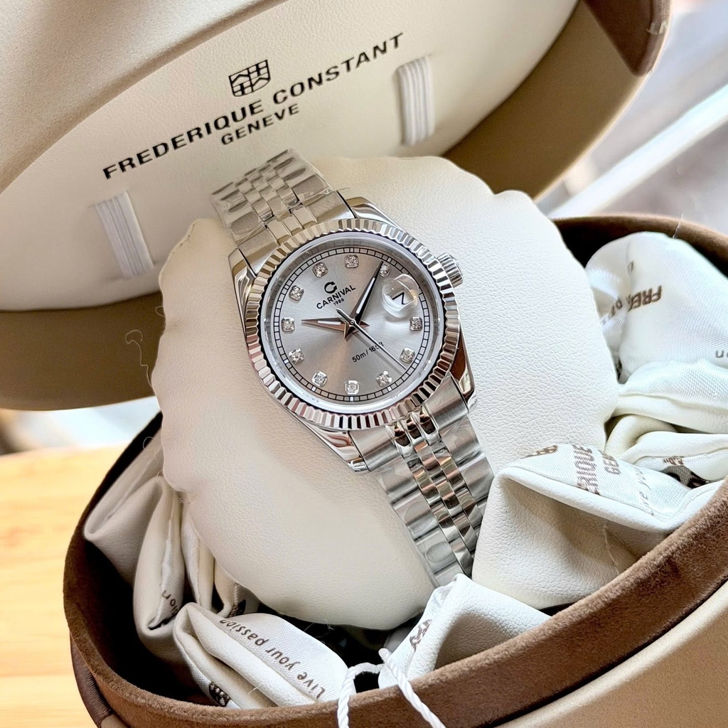 Đồng Hồ Nữ Carnival 8131L-VT-TX Dây Thép Bạc Mặt Xám Size 30mm Quartz Japan