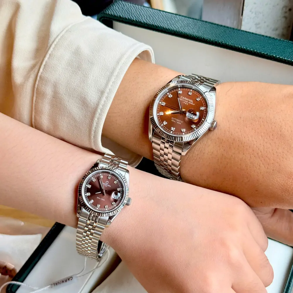 Đồng Hồ Nữ Carnival 8131L-VT-N Dây Thép Bạc Mặt Nâu Size 30mm Quartz Japan
