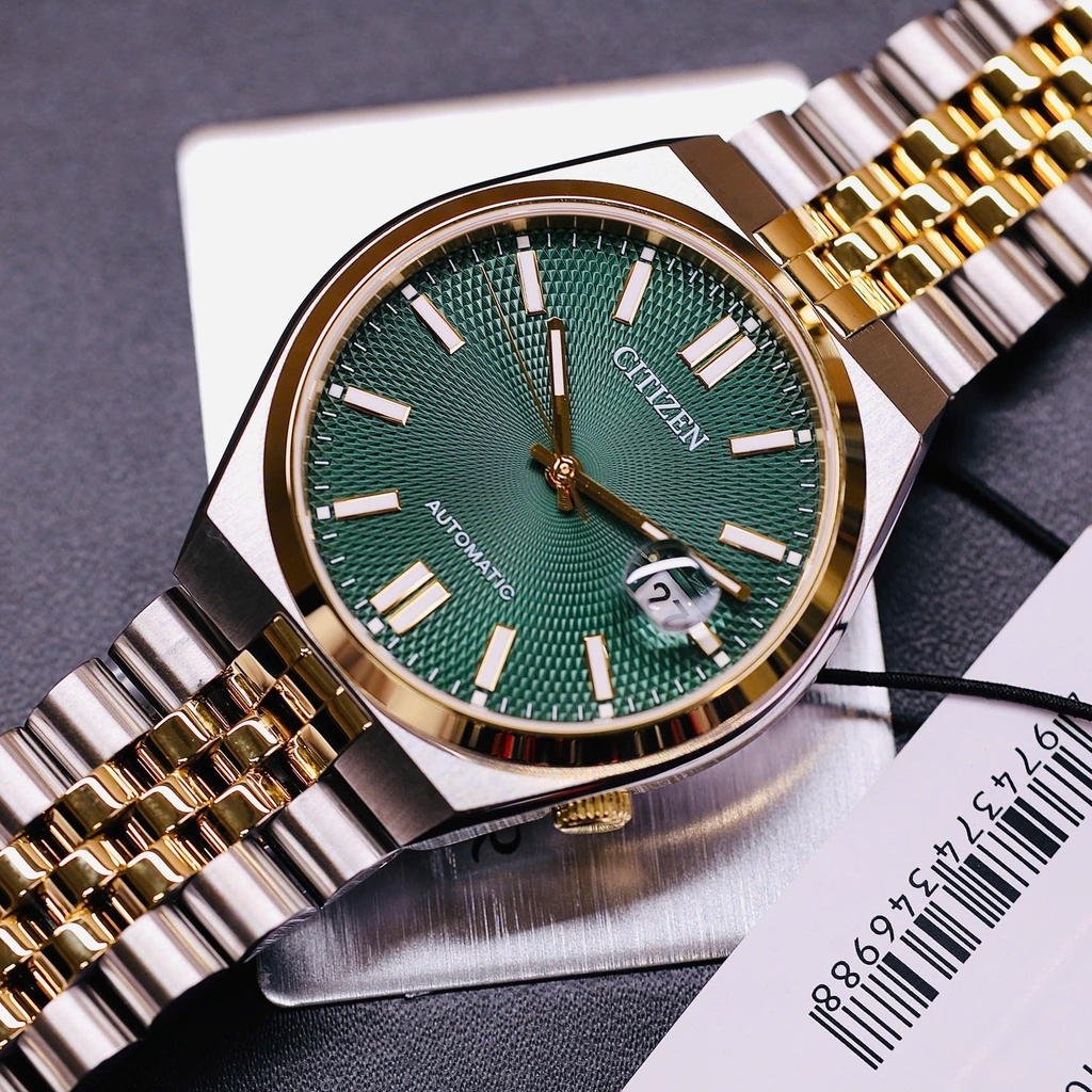 Đồng Hồ Nam Citizen Tsuyosa Automatic Demi Gold Green NK0024-54X Size 40mm