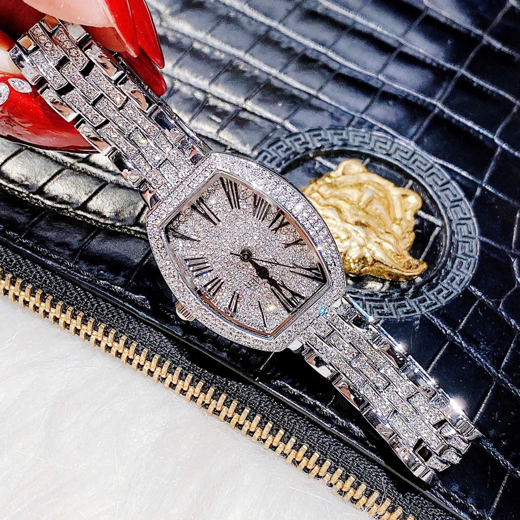 Đồng Hồ Nữ Đính Đá Chính Hãng Franklin FL6144 Silver Size 30mm Quartz Tặng Kèm Vòng Tay