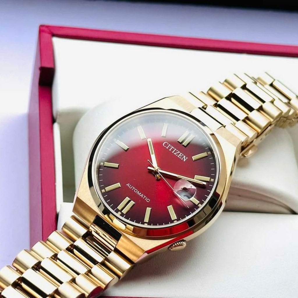 Đồng Hồ Nam Citizen Automatic Tsuyosa Mechanical Rose Red NJ0153-82X - Vàng Hồng Mặt Đỏ