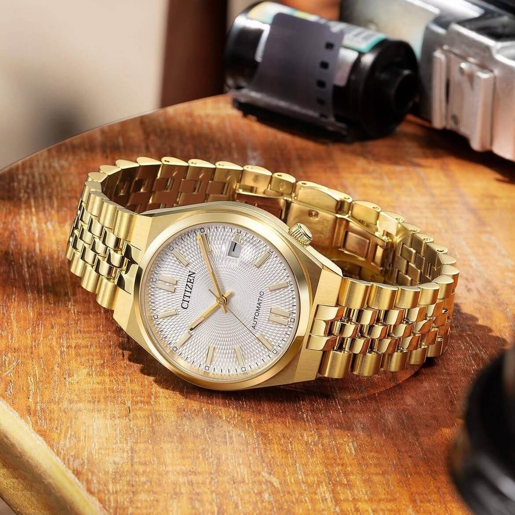 Đồng Hồ Nam Citizen Tsuyosa 60 40mm NK0022-50A Size 40mm Automatic Màu Vàng Mặt Trắng