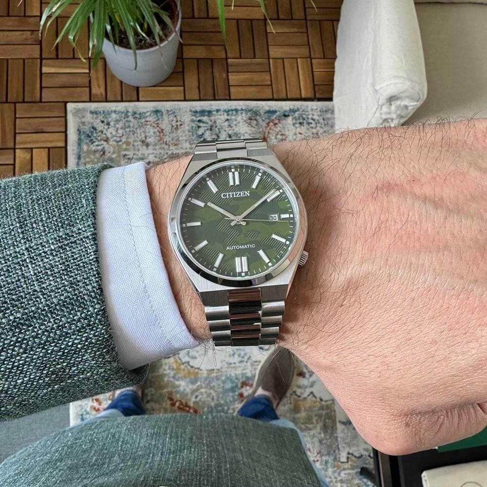 Đồng Hồ Nam Citizen Tsuyosa Automatic Green Camouflage NJ0159-86X Size 40mm