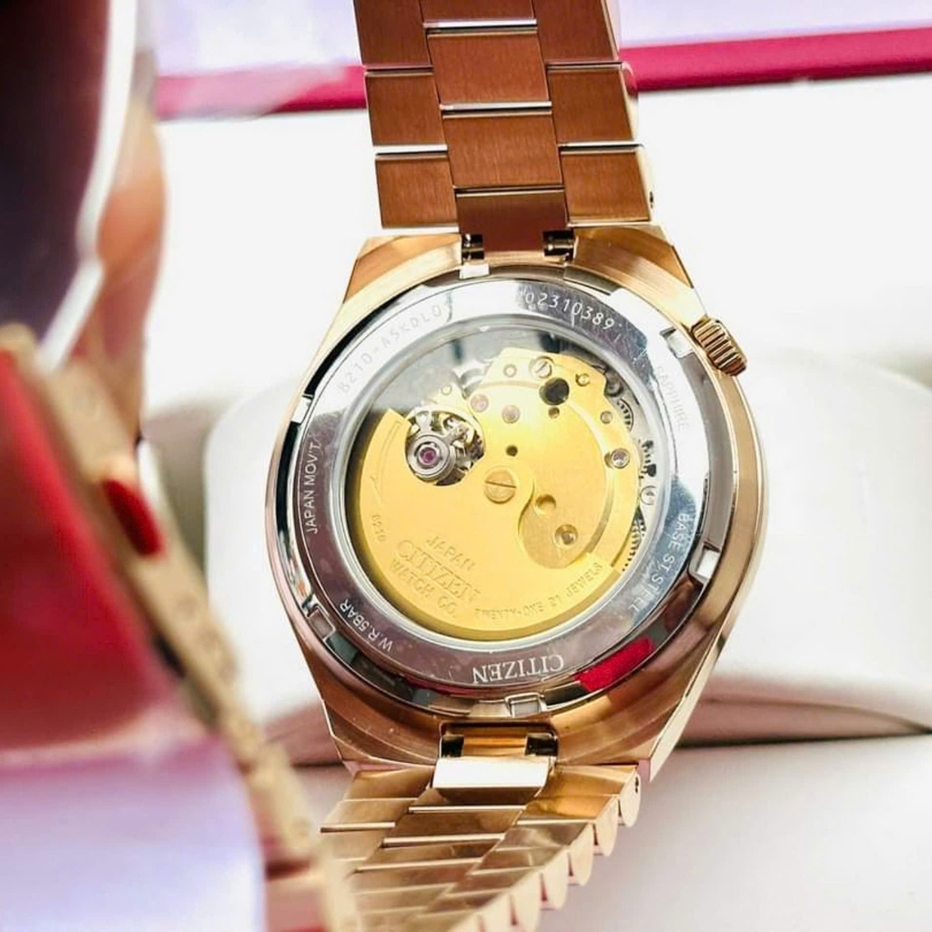 Đồng Hồ Nam Citizen Automatic Tsuyosa Mechanical Rose Red NJ0153-82X - Vàng Hồng Mặt Đỏ