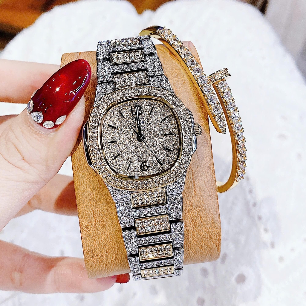 Đồng Hồ Nữ Franklin Đính Đá Màu Demi Vàng Size 32mm FL6122 Quartz Japan