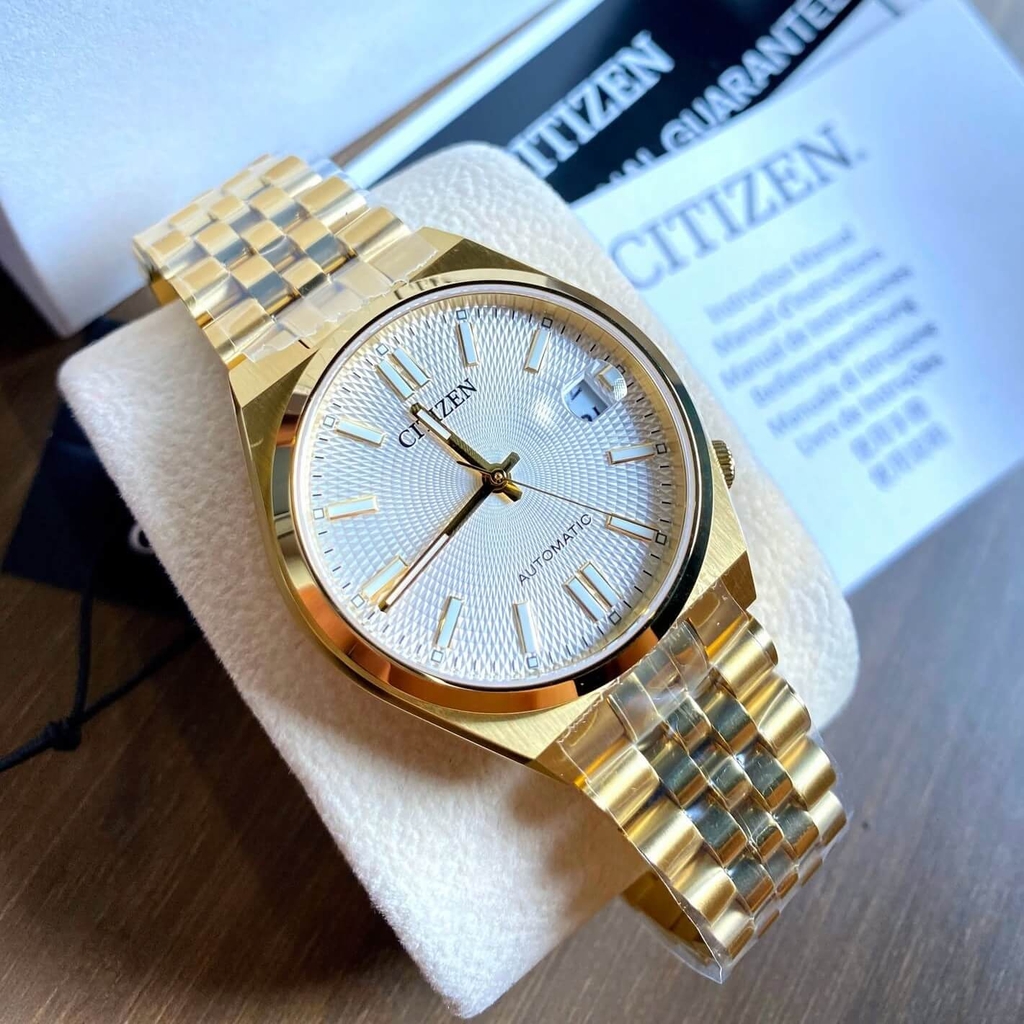 Đồng Hồ Nam Citizen Tsuyosa 60 40mm NK0022-50A Size 40mm Automatic Màu Vàng Mặt Trắng