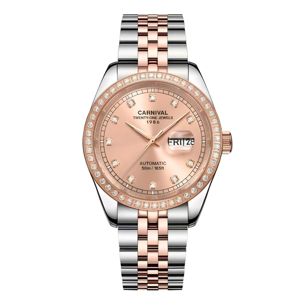 Đồng Hồ Nam Carnival 8131G2-CH-NN Automatic Dây Thép Demi Vàng Hồng Size 40mm