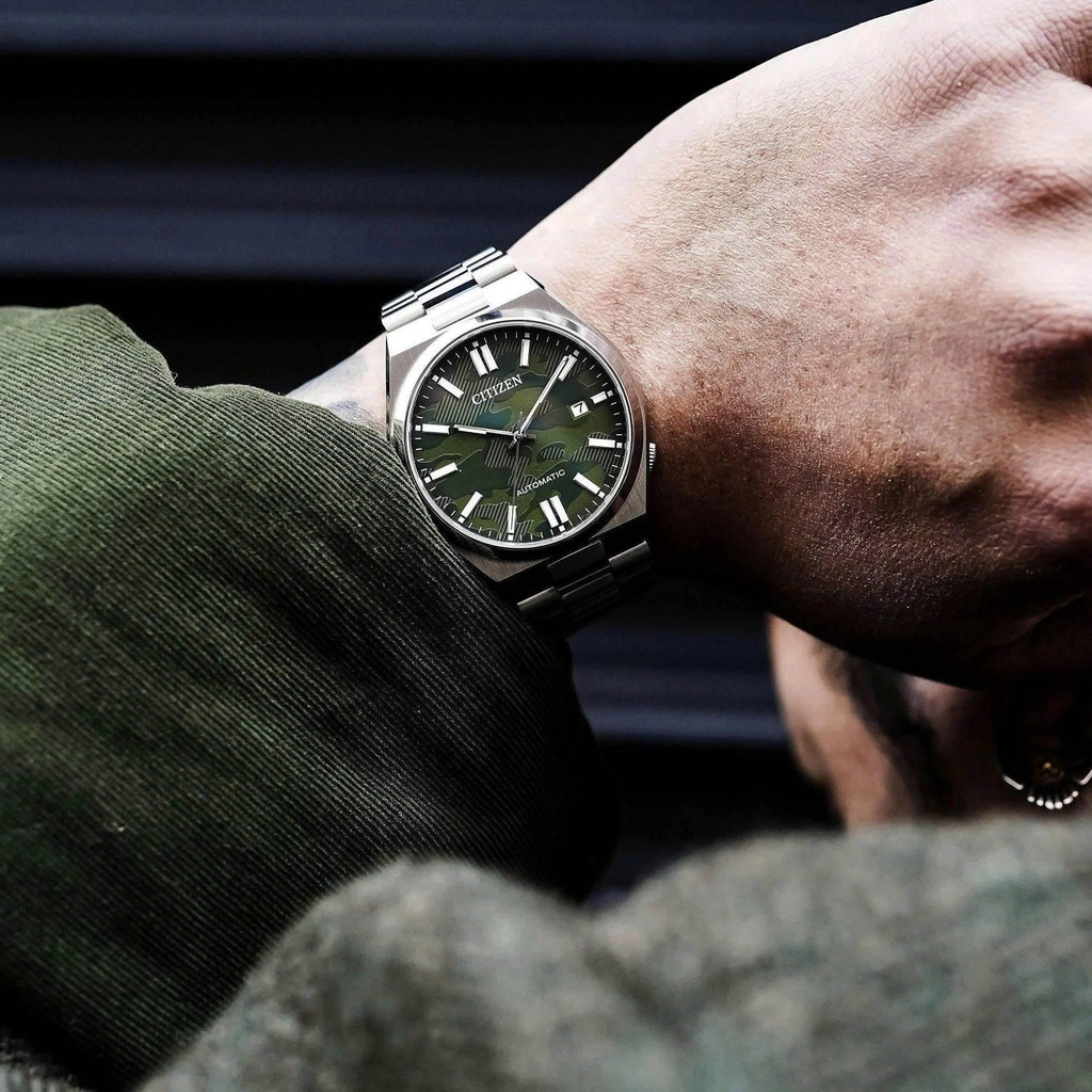Đồng Hồ Nam Citizen Tsuyosa Automatic Green Camouflage NJ0159-86X Size 40mm