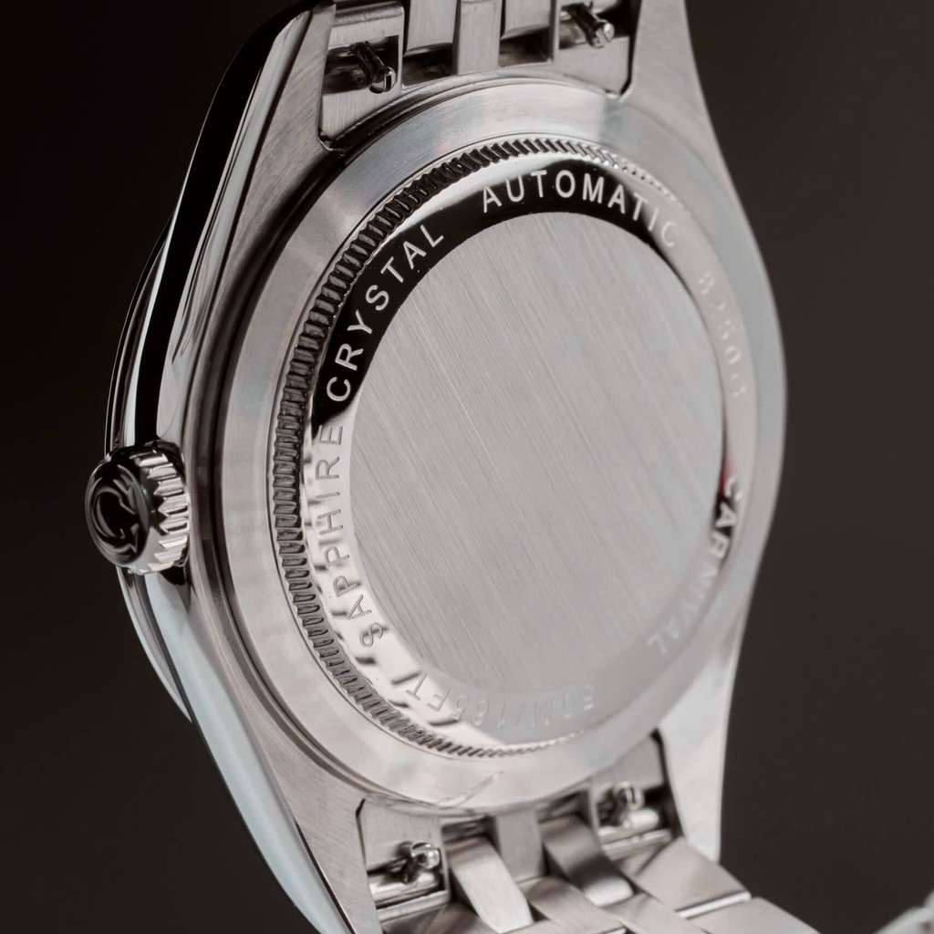 Đồng Hồ Nam Carnival 8250G-VT-D Automatic Dây Thép Bạc Mặt Đen Size 38mm