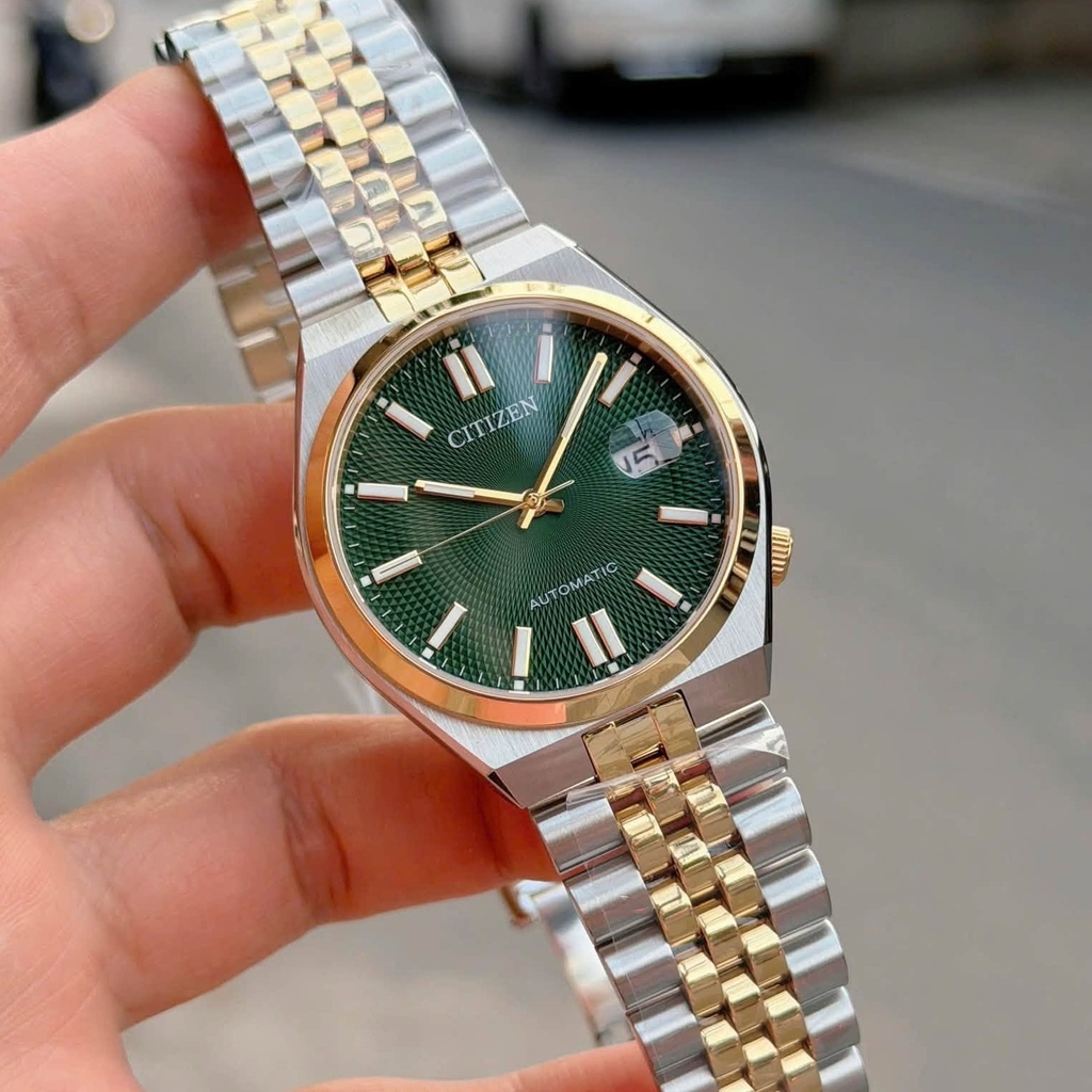 Đồng Hồ Nam Citizen Tsuyosa Automatic Demi Gold Green NK0024-54X Size 40mm