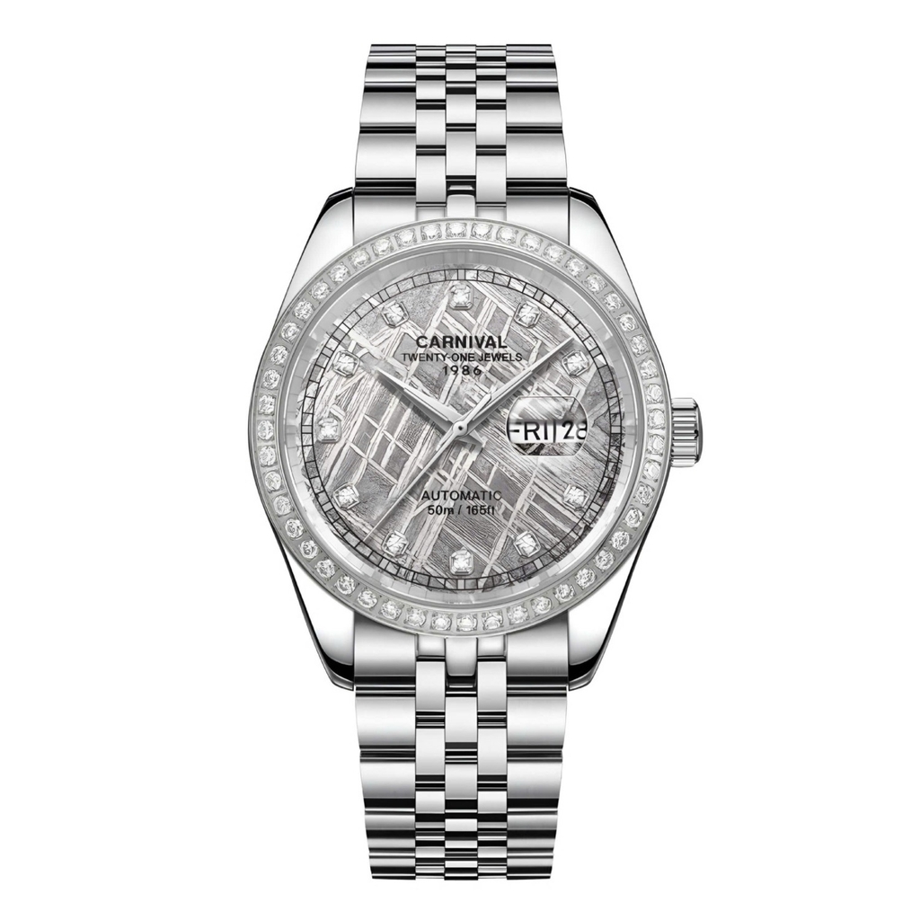 Đồng Hồ Nam Carnival 8131G2-VT-TT Automatic Dây Thép Bạc Mặt Thiên Thạch Size 40mm