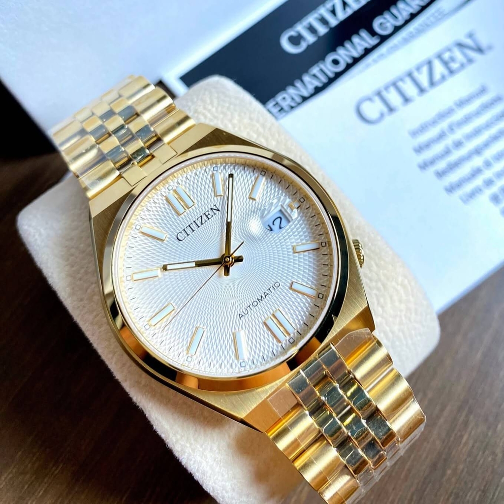 Đồng Hồ Nam Citizen Tsuyosa 60 40mm NK0022-50A Size 40mm Automatic Màu Vàng Mặt Trắng