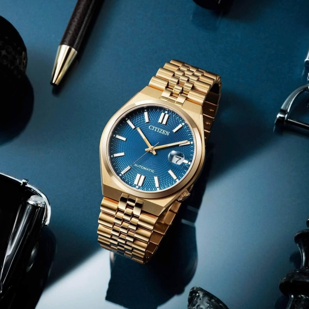 Đồng Hồ Nam Citizen Tsuyosa Automatic 60 Rose Deep Blue NK0023-57L Size 40mm