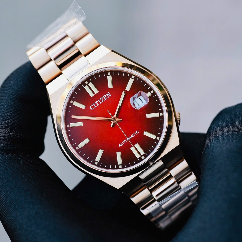Đồng Hồ Nam Citizen Automatic Tsuyosa Mechanical Rose Red NJ0153-82X - Vàng Hồng Mặt Đỏ