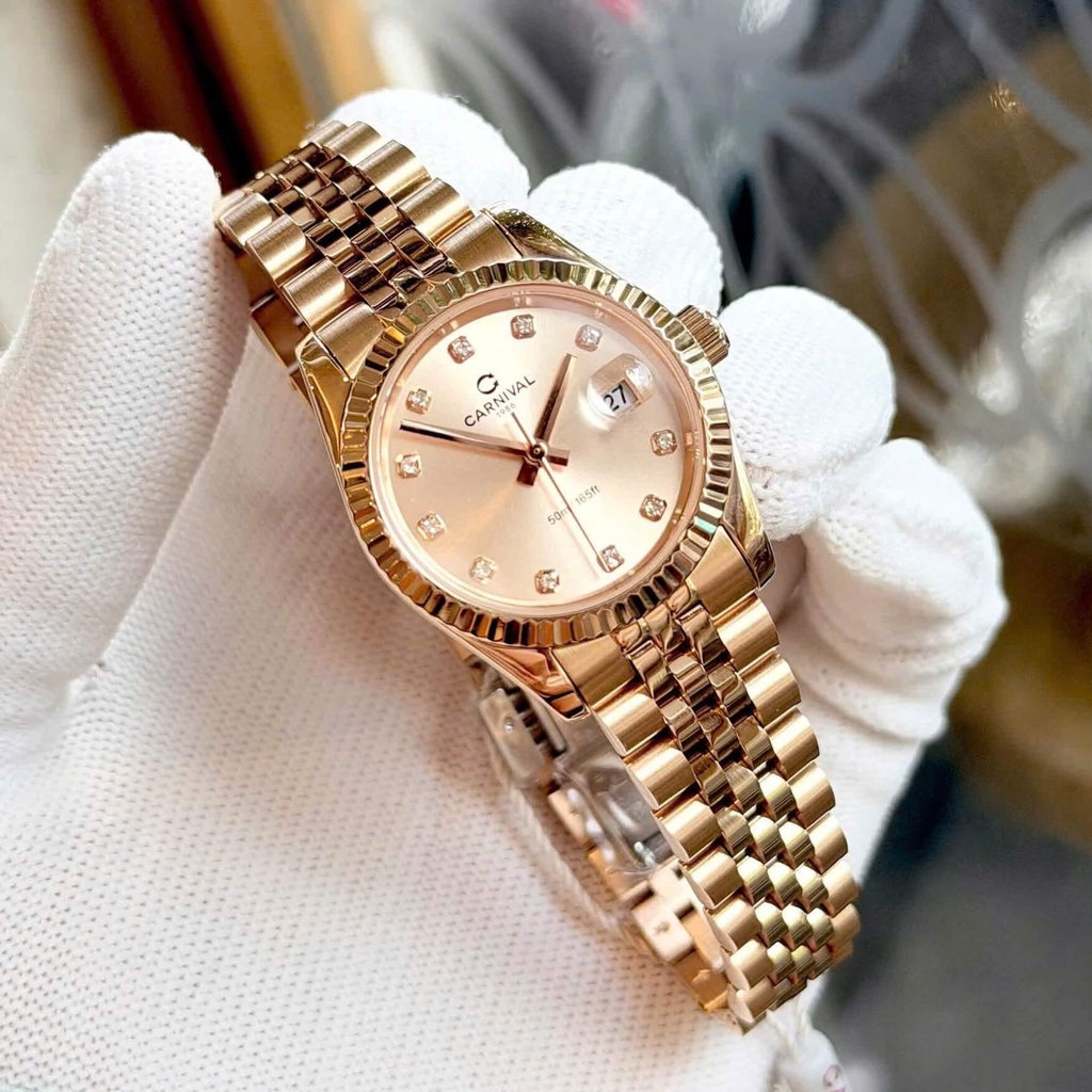 Đồng Hồ Nữ Carnival 8250L-VH-NN Màu Vàng Hồng Size 30mm Quartz Japan