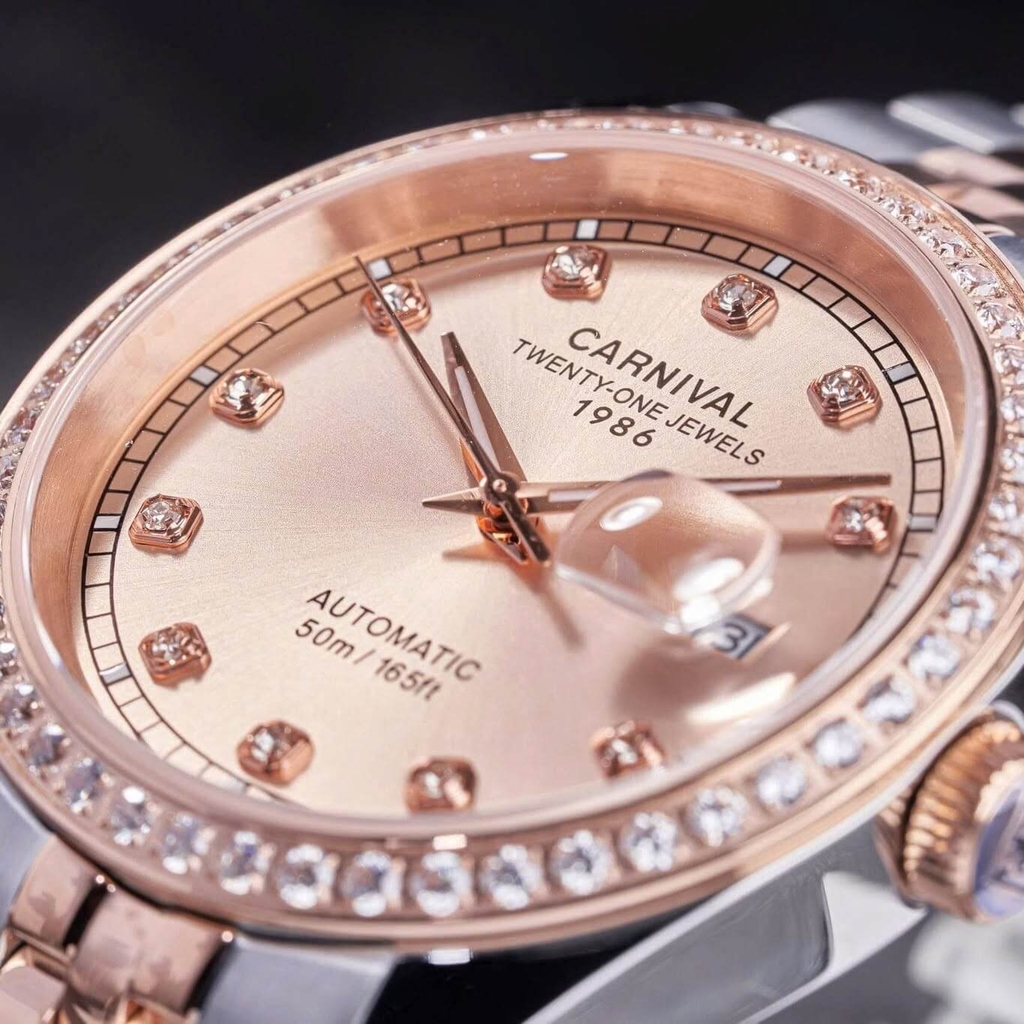 Đồng Hồ Nam Carnival 8131G2-CH-NN Automatic Dây Thép Demi Vàng Hồng Size 40mm