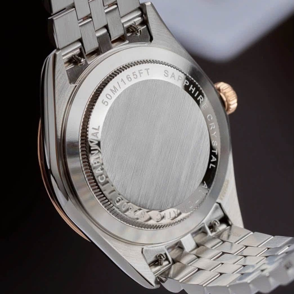 Đồng Hồ Nam Carnival 8250G-CH-X Automatic Dây Demi Vàng Hồng Mặt Xanh Dương Size 38mm