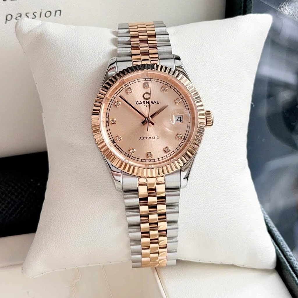 Đồng Hồ Nam Carnival 8250G-CH-NN Automatic Dây Thép Demi Vàng Hồng Size 38mm