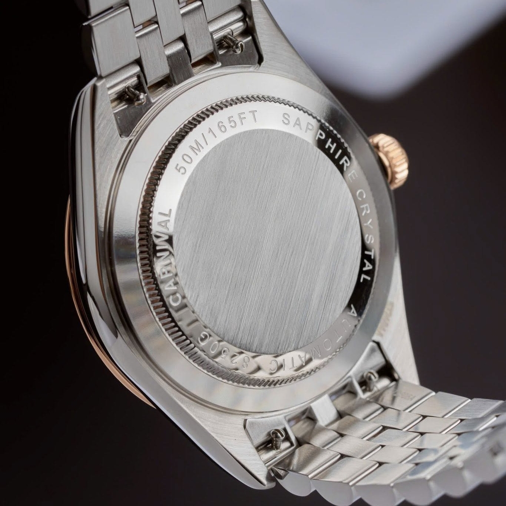 Đồng Hồ Nam Carnival 8250G-CH-T Automatic Dây Demi Vàng Hồng Mặt Trắng Size 38mm