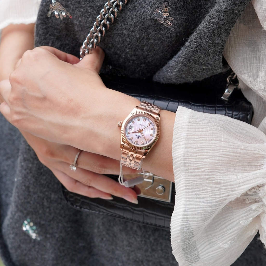 Đồng Hồ Nữ Carnival 8131L-VH-HK Màu Vàng Hồng Mặt Xà Cừ Hồng Size 30mm Quartz Japan