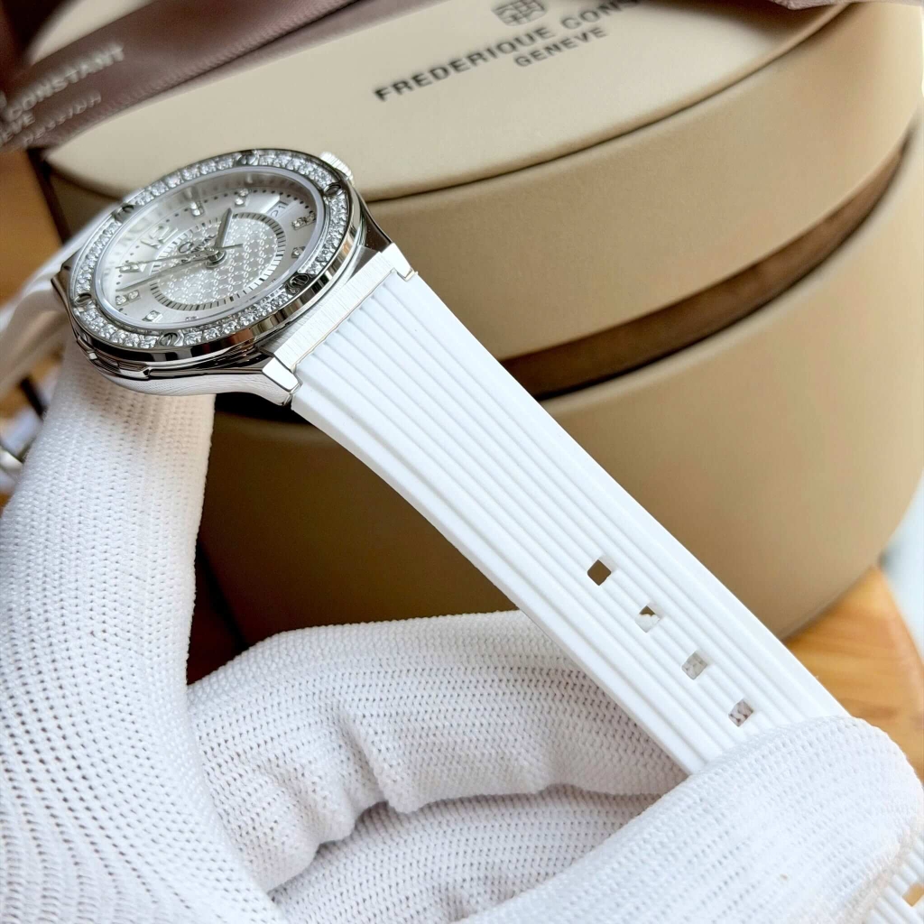 Đồng Hồ Nữ Carnival 8173L2 Dây Cao Su Trắng Đính Đá Silver Size 34mm Quartz Japan Carnival 8173L2-VT-DCS-T1