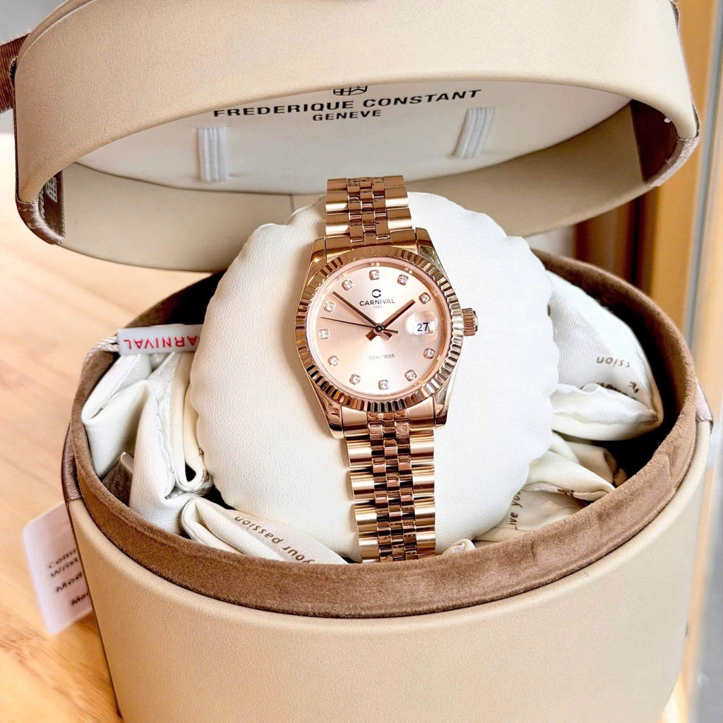 Đồng Hồ Nữ Carnival 8250L-VH-NN Màu Vàng Hồng Size 30mm Quartz Japan