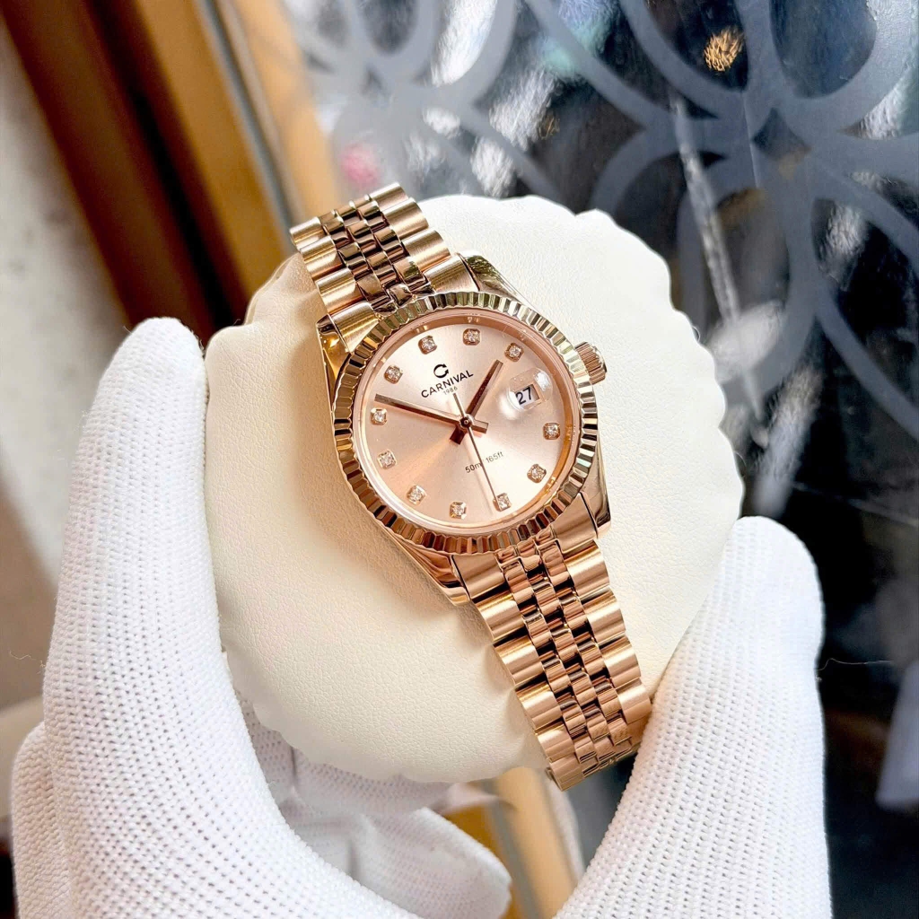Đồng Hồ Nữ Carnival 8250L-VH-NN Màu Vàng Hồng Size 30mm Quartz Japan