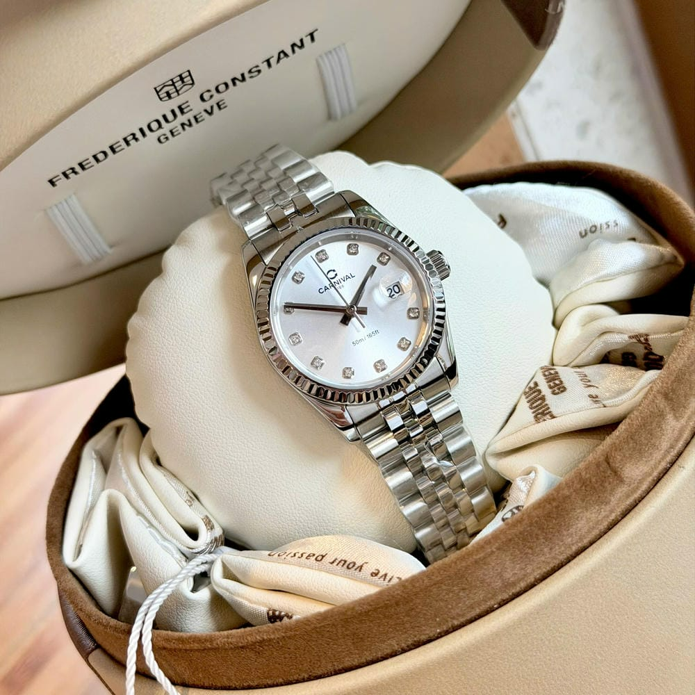 Đồng Hồ Nữ Carnival 8250L-VT-T Dây Thép Silver Mặt Trắng Size 30mm Quartz Japan