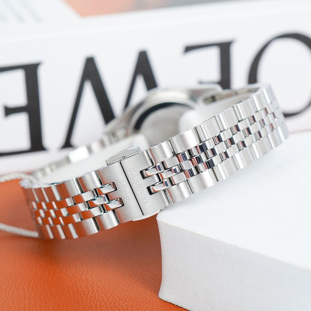 Đồng Hồ Nữ Carnival 8250L-VT-TK Dây Thép Silver Mặt Xà Cừ Trắng Size 30mm Quartz Japan