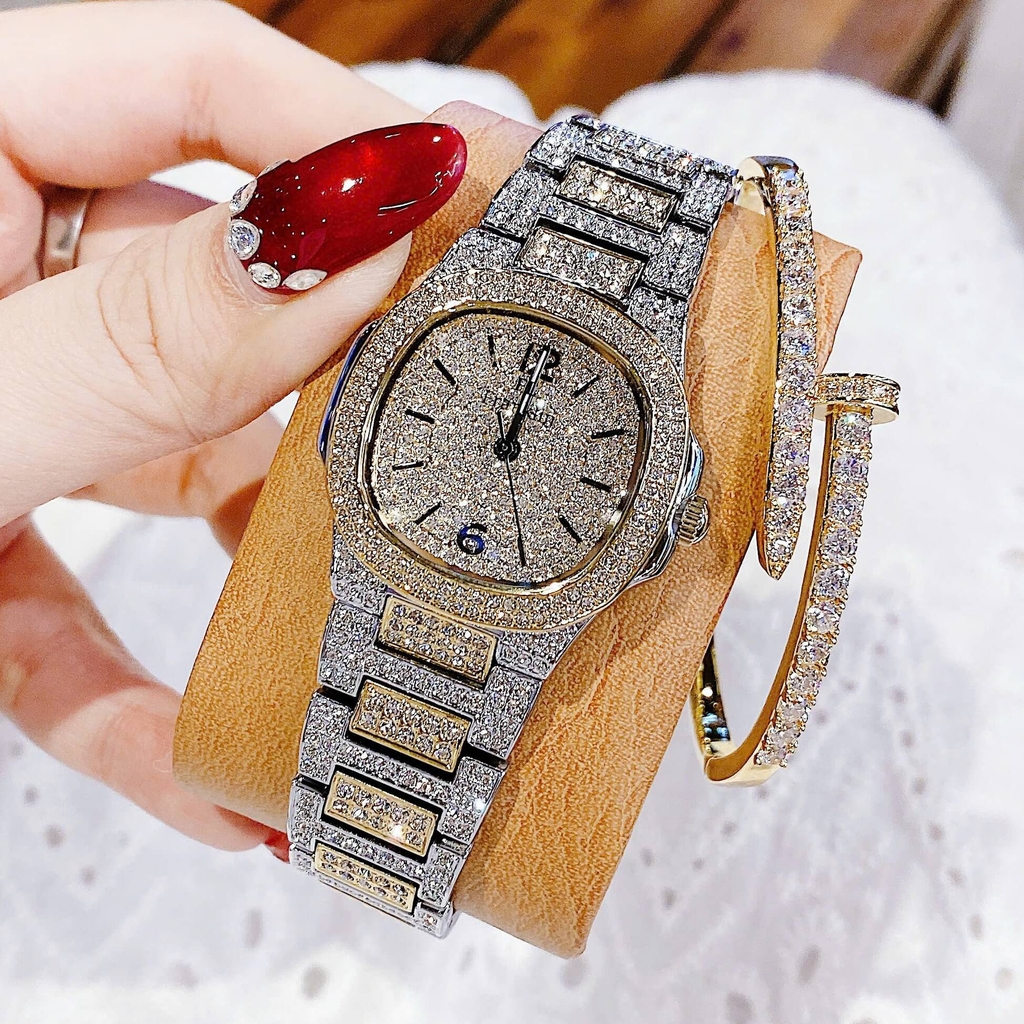 Đồng Hồ Nữ Franklin Đính Đá Màu Demi Vàng Size 32mm FL6122 Quartz Japan