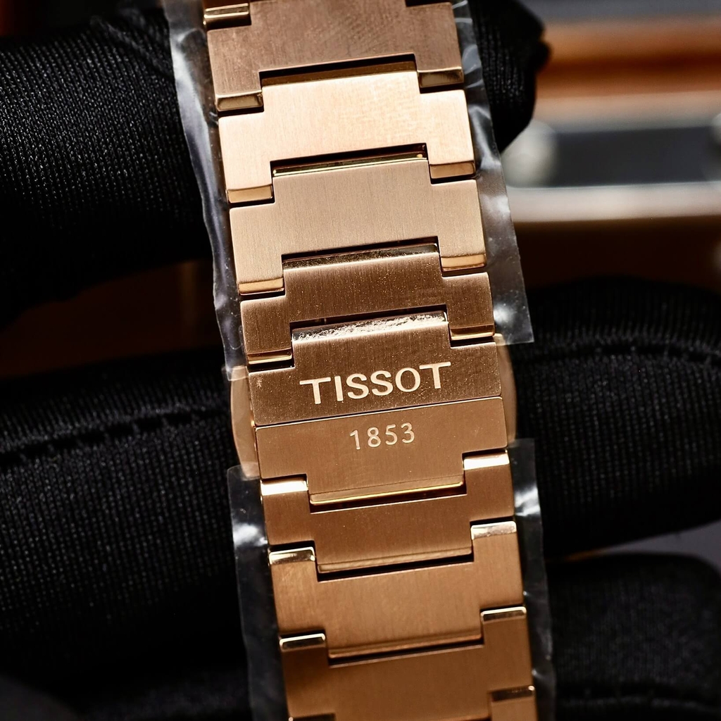 Đồng Hồ Nam Tissot Automatic PRX Powermatic 80 Size 40mm T137.407.33.041.00 (T1374073304100) Màu Vàng Hồng Mặt Xanh Navy