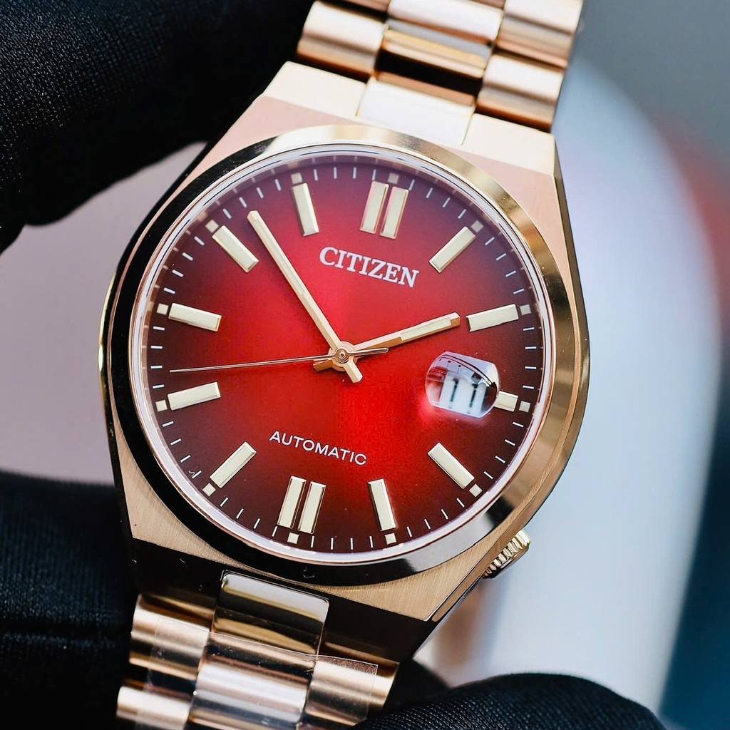 Đồng Hồ Nam Citizen Automatic Tsuyosa Mechanical Rose Red NJ0153-82X - Vàng Hồng Mặt Đỏ