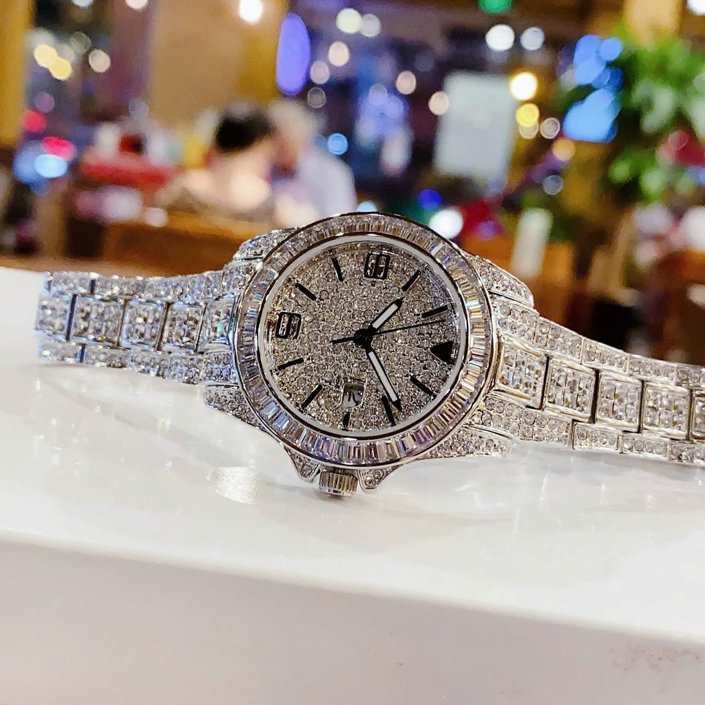 Set Đồng Hồ Nữ Jimi Jimi Đính Đá Bạc Size 32mm Quartz JM 86001 Tặng Kèm Vòng Tay