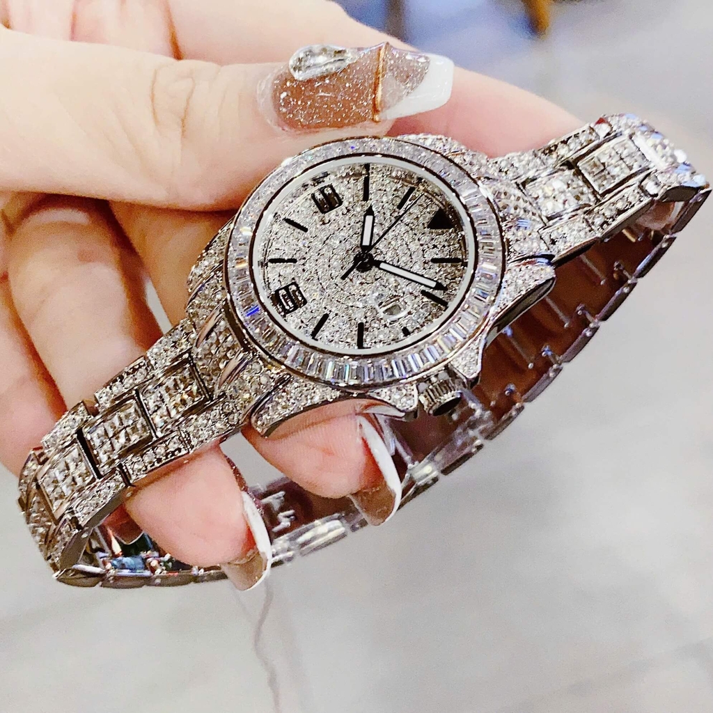 Set Đồng Hồ Nữ Jimi Jimi Đính Đá Bạc Size 32mm Quartz JM 86001 Tặng Kèm Vòng Tay
