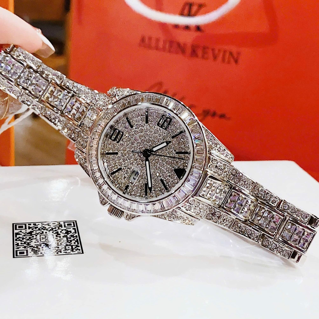 Set Đồng Hồ Nữ Jimi Jimi Đính Đá Bạc Size 32mm Quartz JM 86001 Tặng Kèm Vòng Tay