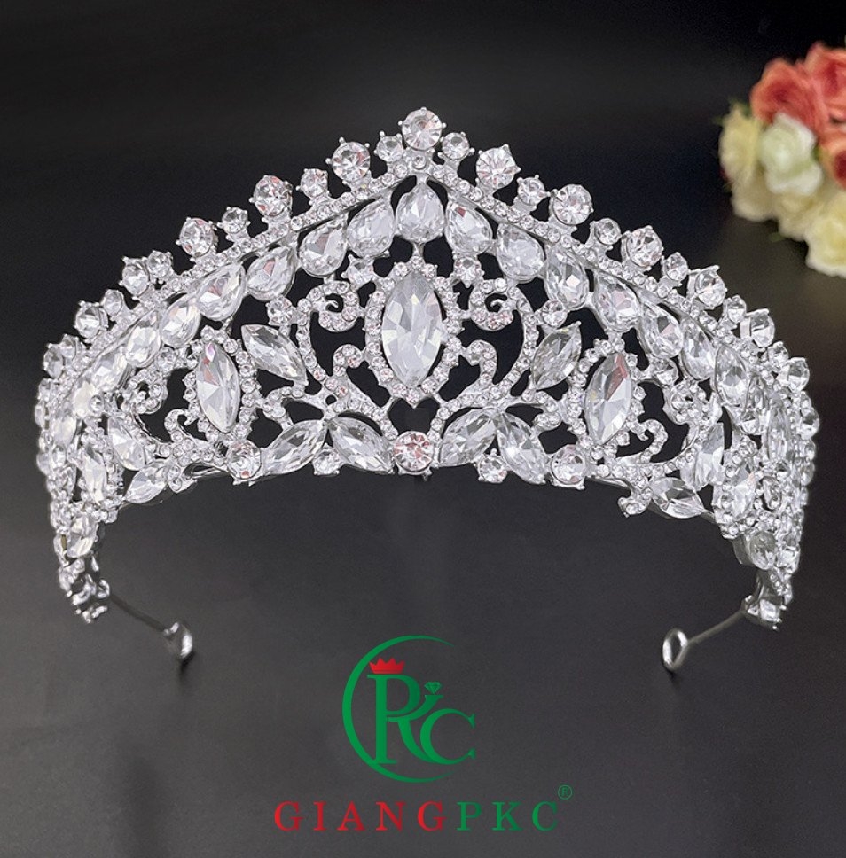 Vương miện cô dâu mới nhất T9-2022 cao 6cm ngang 16cm Giangpkc  giangpkc-phu-kien-thoi-trang