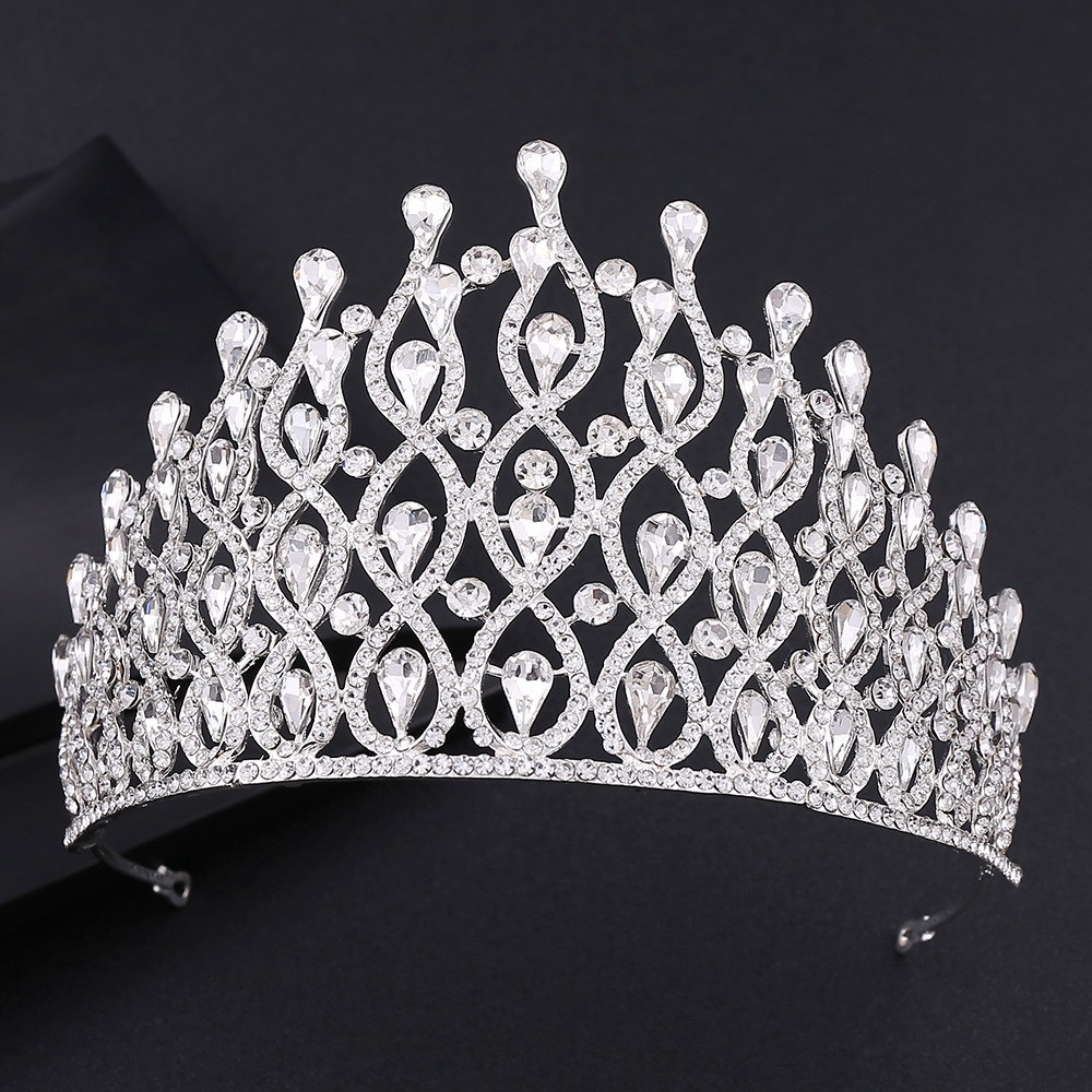 Vương miện cô dâu lớn dáng thái cao 11cm vòng đầu 15.5 Mẫu vương miện mới 2020 Giangpkc Sp003035