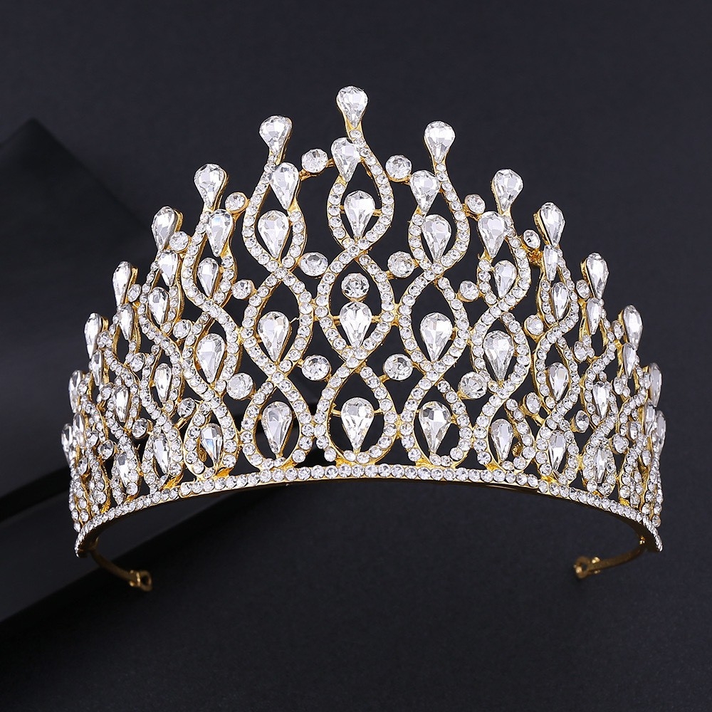 Vương miện cô dâu lớn dáng thái cao 11cm vòng đầu 15.5 Mẫu vương miện mới 2020 Giangpkc Sp003035