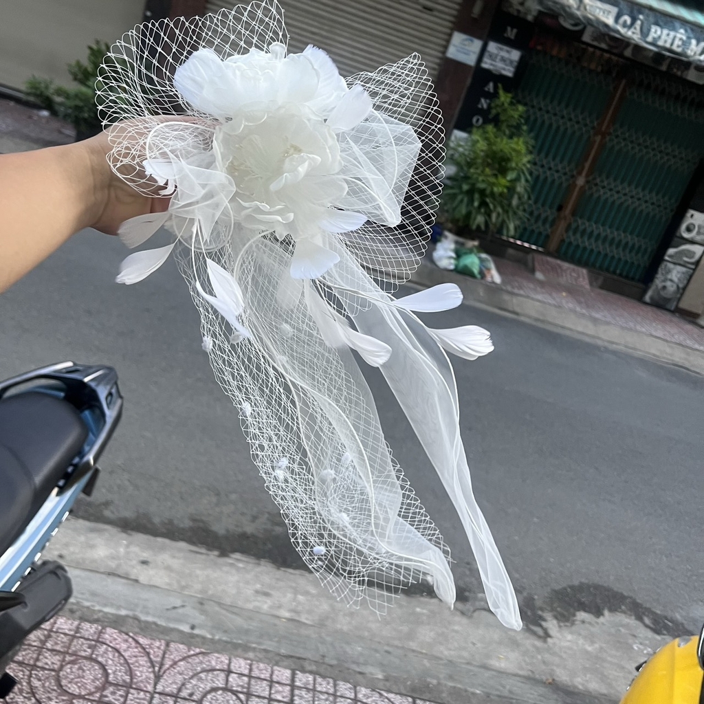 Cài tóc cô dâu hoa voan bông lưới 2023 8-7 Giangpkc  giangpkc-phu-kien-thoi-trang SP2224103