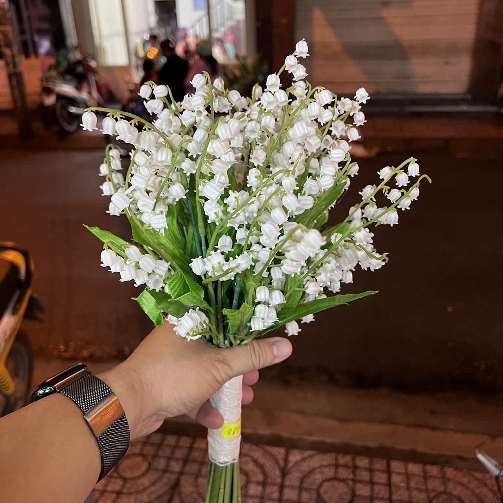 Bó hoa cưới Linh lan các sao ưa chuộng - chất liệu vải - silicon  hoa cưới 2023 Giangpkc  giangpkc-phu-kien-thoi-trang