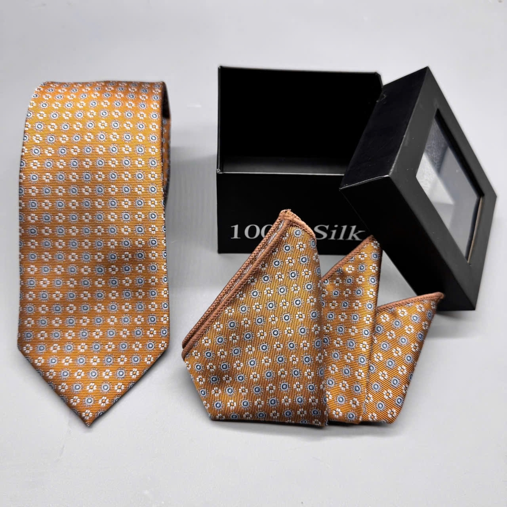 Hộp Cà vạt nam cao cấp 7cm khăn và cà vạt tự thắt tặng kèm kẹp cà vạt 70k  giangpkc-phu-kien-thoi-trang