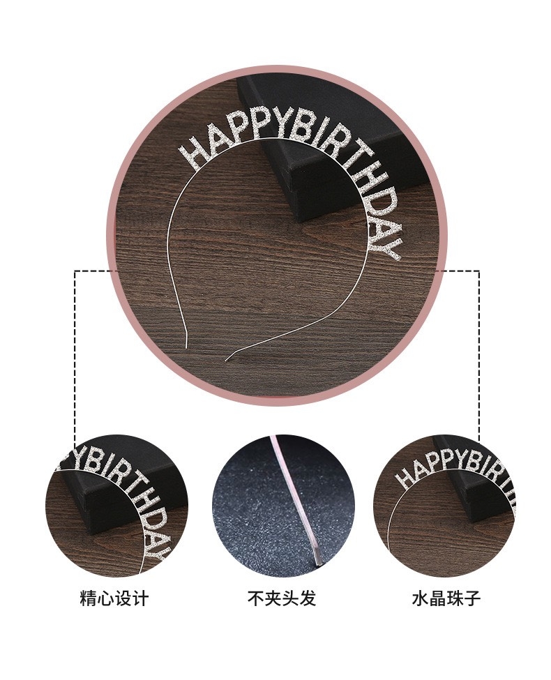 Băng đô sinh nhật Happy birthday hợp kim xi mạ đính đá TP HCM  giangpkc-phu-kien-thoi-trang